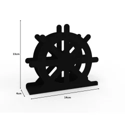 Dümen Temalı Siyah Metal Peçetelik - 3
