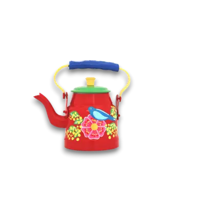 El Boyama Mini Demlik Kırmızı Kuş - 1