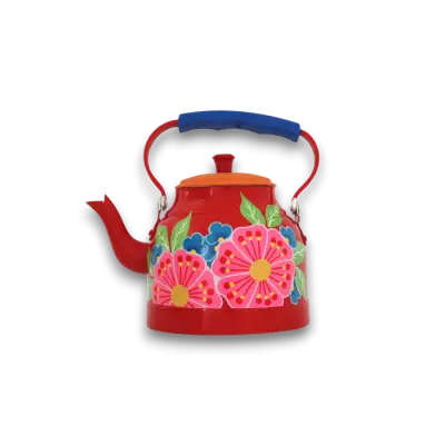 Emaye Demlik El Boyama Kırmızı Bahar - 1