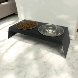 Evcil Hayvan Mama ve Su Kabı Standı, İkili Small Model Siyah, Paslanmaz Çelik, Yükseltilmiş, Kedi ve Köpekler İçin - 4