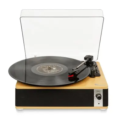 Fomix Fm-109 Ahşap Hoparlörlü Bluetoothlu Pikap - 1