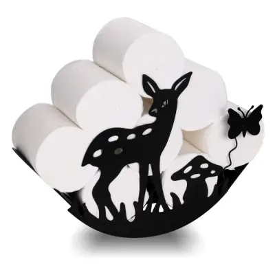 Geyik Temalı Metal WC Tuvalet Kağıtlığı - 1