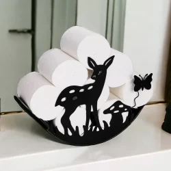 Geyik Temalı Metal WC Tuvalet Kağıtlığı - 3