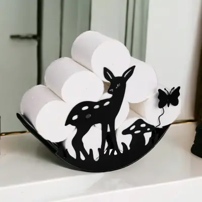 Geyik Temalı Metal WC Tuvalet Kağıtlığı - 3