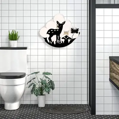 Geyik Temalı Metal WC Tuvalet Kağıtlığı - 4