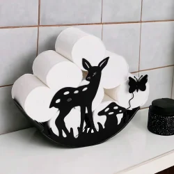 Geyik Temalı Metal WC Tuvalet Kağıtlığı - 6