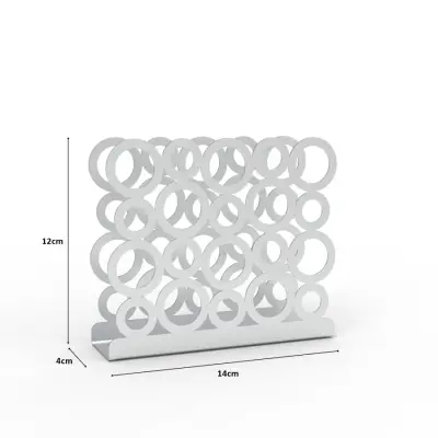 Gümüş Renk 2'li Set Ekmek Sepeti ve Peçetelik - 3