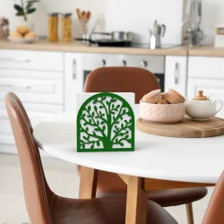 Hayat Ağacı Temalı Yeşil Metal Peçetelik - 3