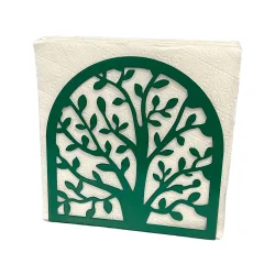 Hayat Ağacı Temalı Yeşil Metal Peçetelik - 4