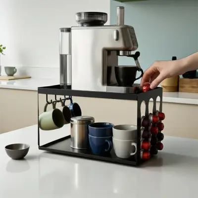 Kapsül Kahve Organizeri Model 3 Siyah - Şık ve Fonksiyonel Düzenleyici Stand - 1