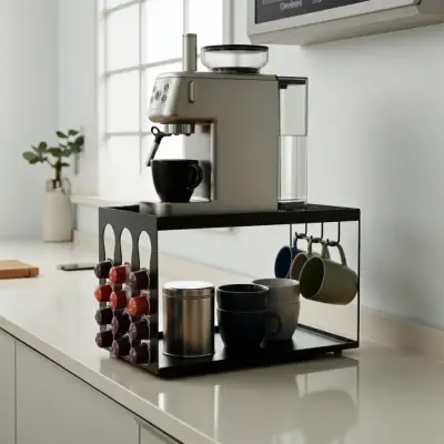 Kapsül Kahve Organizeri Model 3 Siyah - Şık ve Fonksiyonel Düzenleyici Stand - 5
