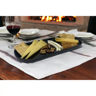 Kırılmaz Melamin Siyah Servis Tabak 13x32cm 2106 - 1