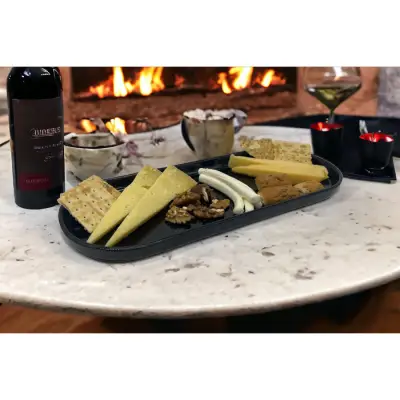 Kırılmaz Melamin Siyah Servis Tabak 13x32cm 2106 - 3