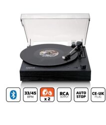 LENCO LS-15BK Pikap – Bluetooth, dahili hoparlör ve AT3600L İğne Siyah - 