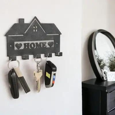 Metal Anahtarlık Askısı Siyah Model 2 - Şık ve Dayanıklı Duvar Montajlı Anahtar Askısı - 1