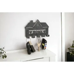 Metal Anahtarlık Askısı Siyah Model 2 - Şık ve Dayanıklı Duvar Montajlı Anahtar Askısı - 2