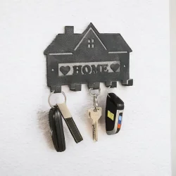 Metal Anahtarlık Askısı Siyah Model 2 - Şık ve Dayanıklı Duvar Montajlı Anahtar Askısı - 4