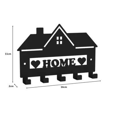 Metal Anahtarlık Askısı Siyah Model 2 - Şık ve Dayanıklı Duvar Montajlı Anahtar Askısı - 5