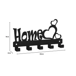 Metal Dekoratif Kalpli Anahtar Askısı - Siyah Renk Model 1 - 1