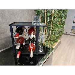 Modern 6 Bölmeli Şarap Standı Model-1 Siyah - 4