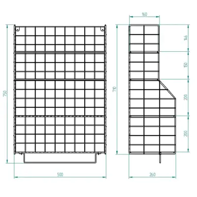 Modern Tasarım 4 Katlı Siyah Duvara Monte Dekoratif Raf - 4