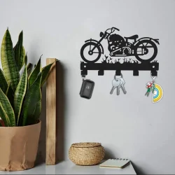 MOTOSİKLET TEMALI METAL ANAHTARLIK SİYAH - 3