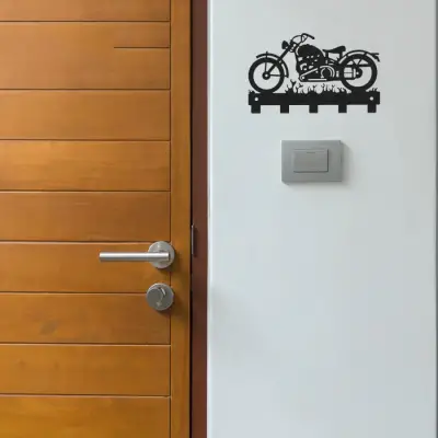 MOTOSİKLET TEMALI METAL ANAHTARLIK SİYAH - 5