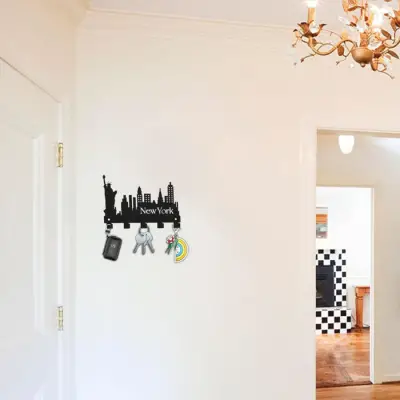 Newyork Temalı Metal Anahtarlık Askısı Siyah - 2