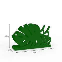 Palmiye Yaprağı Temalı Yeşil Metal Peçetelik - 3