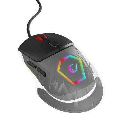 Rampage Hyalo M1 Siyah Değiştirilebilir 3 Kapakli RGB 12000 DPI Gaming Oyuncu Mouse - 1