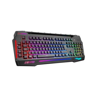 Rampage KB-R63 Stage Siyah USB 7 Renk Aydınlatmalı Q 4 Macro Fonksiyon 1 X USB Hub Oyuncu Klavyesi - 1
