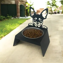 Sevimli Köpek Tasarımlı, Ergonomik Siyah Kedi ve Köpek Mama ve Su Kabı Tekli Small Model – Paslanmaz Çelik, Dayanıklı Malzeme - 2