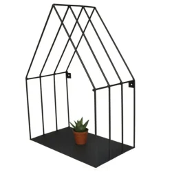 Şık Siyah Metal Duvara Monte Şamdan Dekoratif Mumluğu - 4