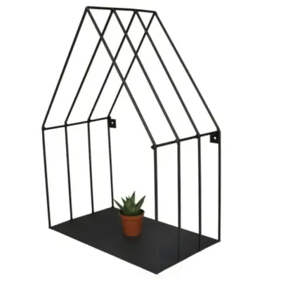 Şık Siyah Metal Duvara Monte Şamdan Dekoratif Mumluğu - 4