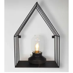 Şık Siyah Metal Duvara Monte Şamdan Dekoratif Mumluğu - 5