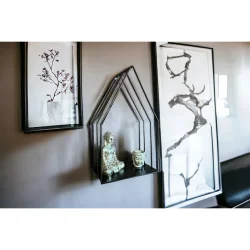 Şık Siyah Metal Duvara Monte Şamdan Dekoratif Mumluğu - 7