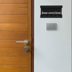 Siyah Raflı Anahtarlık - Home Sweet Home Temalı Kapı Girişi Duvar Askılığı - 3