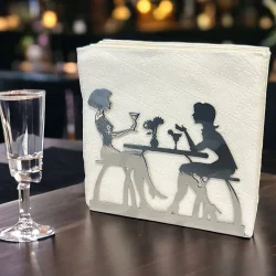 Sohbet Temalı Gümüş Metal Peçetelik - 2