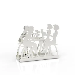 Sohbet Temalı Gümüş Metal Peçetelik - 3