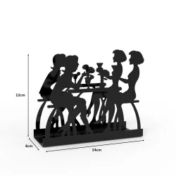 Sohbet Temalı Siyah Metal Peçetelik - 2