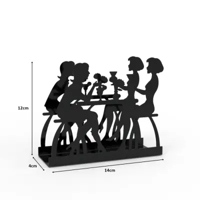 Sohbet Temalı Siyah Metal Peçetelik - 2