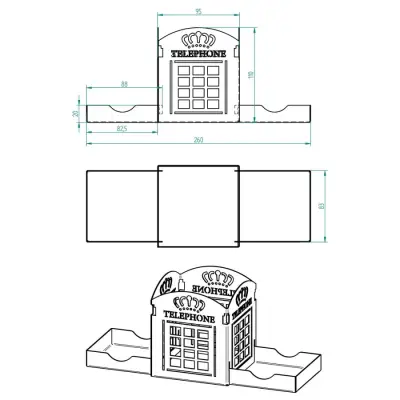 Telefon Kulübesi Temalı Kalemlik Kırmızı - 5